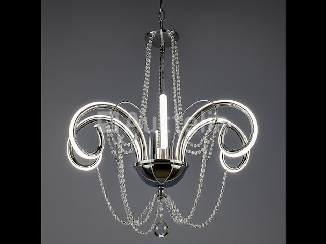 Led kroonluchter – 6017/6 – goud – 6 lampjes – 48w – 3200k neutraal wit – aluminium - afbeelding 2 van  3