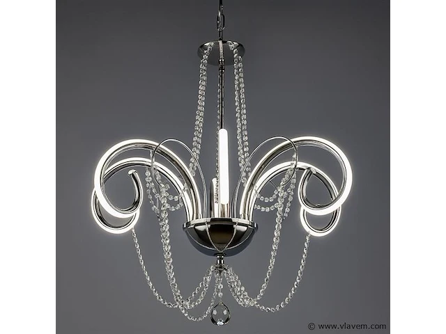 Led kroonluchter – 6017/6 – goud – 6 lampjes – 48w – 3200k neutraal wit – aluminium - afbeelding 2 van  3