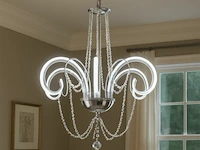 Led kroonluchter – 6017/6 – goud – 6 lampjes – 48w – 3200k neutraal wit – aluminium - afbeelding 2 van  4