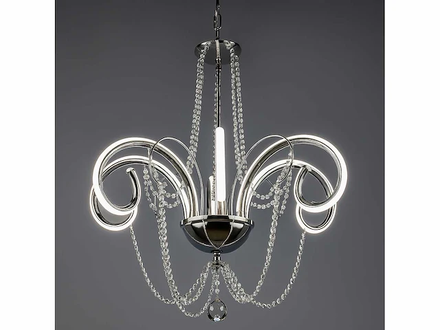 Led kroonluchter – 6017/6 – goud – 6 lampjes – 48w – 3200k neutraal wit – aluminium - afbeelding 2 van  3