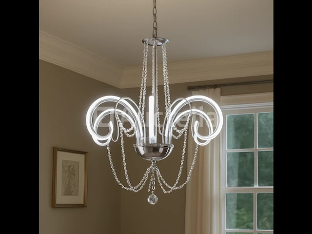 Led kroonluchter – 6017/6 – goud – 6 lichts – 48w – 3200k neutraal wit – aluminium - afbeelding 3 van  3