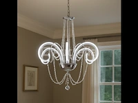 Led kroonluchter – 6017/6 – goud – 6 lichts – 48w – 3200k neutraal wit – aluminium - afbeelding 3 van  3
