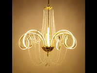 Led kroonluchter – 6017/8 – goud – 8 lichten – 64w – 4000k neutraal wit – aluminium - afbeelding 2 van  4