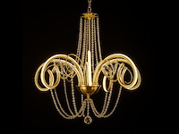 Led kroonluchter – 6017/8 – goud – 8 lichten – 64w – 4000k neutraal wit – aluminium - afbeelding 3 van  4