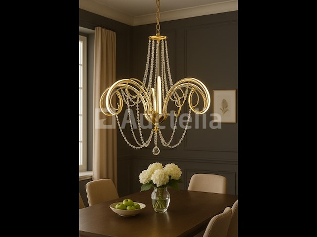 Led kroonluchter – 6017/8 – goud – 8 lichten – 64w – 4000k neutraal wit – aluminium - afbeelding 4 van  4