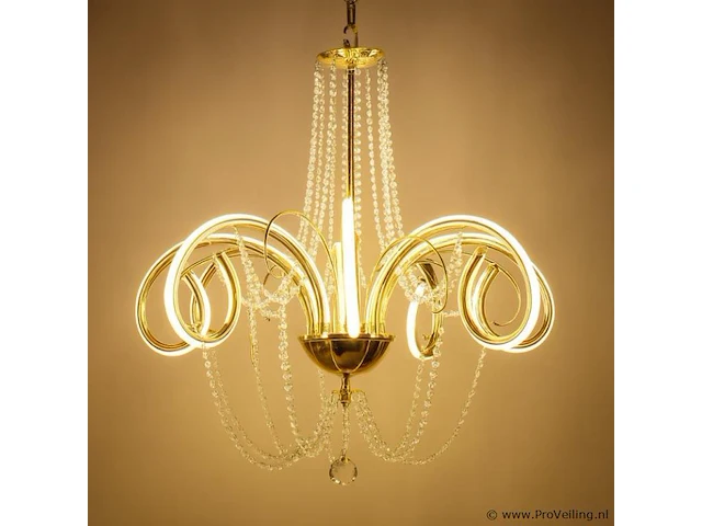 Led kroonluchter – 6017/8 – goud – 8 lichten – 64w – 4000k neutraal wit – aluminium - afbeelding 4 van  4