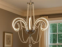Led kroonluchter – 6017/8 – goud – 8 lichten – 64w – 4000k neutraal wit – aluminium - afbeelding 3 van  4