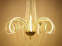 Led kroonluchter – 6017/8 – goud – 8 lichten – 64w – 4000k neutraal wit – aluminium - afbeelding 4 van  4