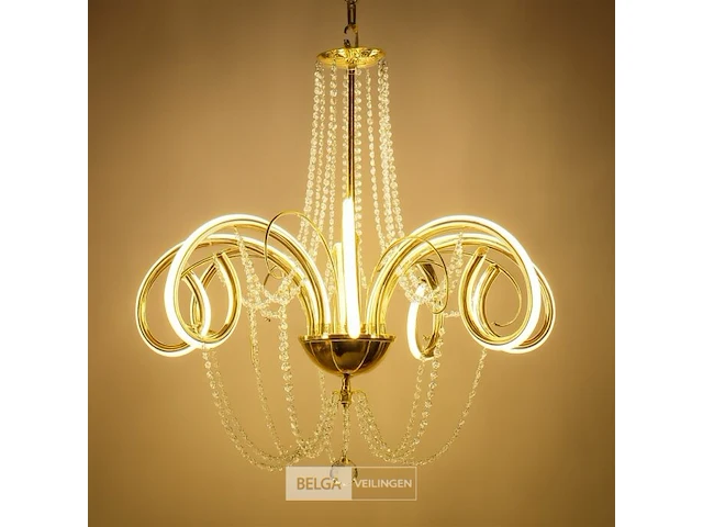 Led kroonluchter – 6017/8 – goud – 8 lichten – 64w – 4000k neutraal wit – aluminium - afbeelding 5 van  5