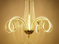 Led kroonluchter – 6017/8 – goud – 8 lichten – 64w – 4000k neutraal wit – aluminium - afbeelding 5 van  5
