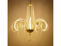 Led kroonluchter – 6017/8 – goud – 8 lichten – 64w – 4000k neutraal wit – aluminium - afbeelding 4 van  4
