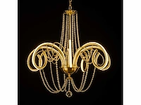 Led kroonluchter – 6017/8 – goud – 8 lichten – 64w – 4000k neutraal wit – aluminium - afbeelding 2 van  4