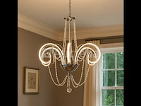 Led kroonluchter – 6017/8 – goud – 8 lichts – 64w – 4000k neutraal wit – aluminium - afbeelding 1 van  4