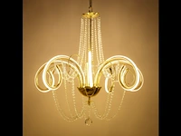 Led kroonluchter – 6017/8 – goud – 8 lichts – 64w – 4000k neutraal wit – aluminium - afbeelding 3 van  4