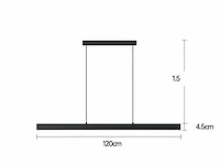 Led lineaire hanglamp – zwart (4x) - afbeelding 6 van  6
