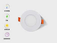 Led paneel inbouw – rond – compact design (100x) - afbeelding 1 van  4