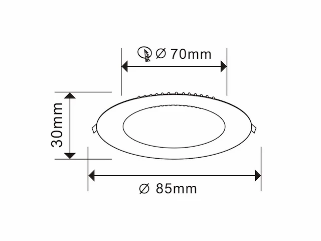 Led paneel inbouw – rond – compact design (100x) - afbeelding 3 van  4