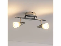 Led plafondlamp – 2 spots – di03 – 2 x 5w max – 4000k – neutraal wit – zilver (x4) - afbeelding 2 van  4