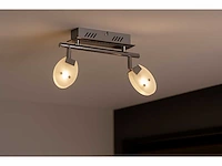 Led plafondlamp – 2 spots – hl7162l – 2 x 5w max – 4000k – neutraal wit – zilver (x4) - afbeelding 1 van  4