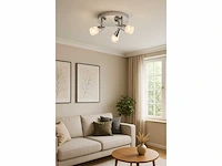 Led plafondlamp – 3 spots – di01 – 5w – 4000k – neutraal wit – zilver (x6) - afbeelding 2 van  4