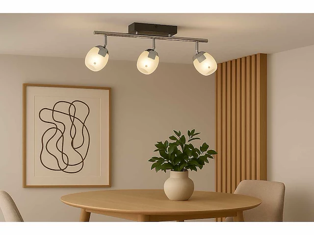 Led plafondlamp – 3 spots – hl7163l – 5w – 4000k – neutraal wit – zilver (x6) - afbeelding 1 van  4