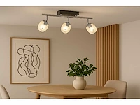 Led plafondlamp – 3 spots – hl7163l – 5w – 4000k – neutraal wit – zilver (x6) - afbeelding 1 van  4