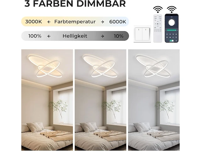 Led plafondlamp ellips wit - afbeelding 3 van  3