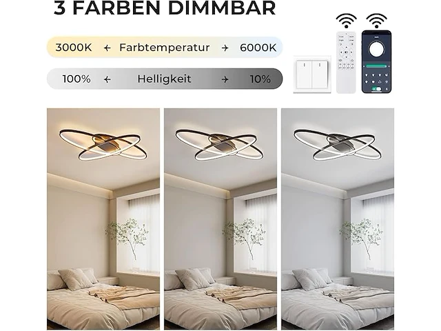 Led plafondlamp ellips zwart - afbeelding 4 van  5