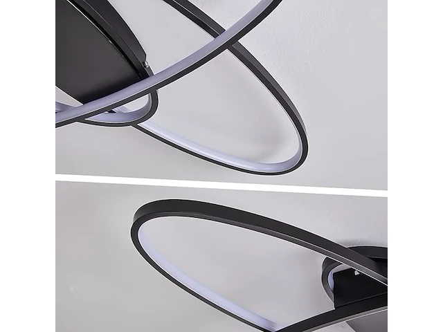 Led plafondlamp ellips zwart - afbeelding 1 van  5