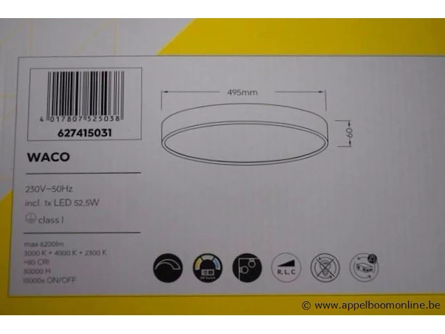 Led plafondlamp trio lighting waco - afbeelding 2 van  2