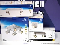 Led plafondlamp vv 4 spots lucide rilou plus 2 plafondlampen vv 2spots lucide en plafondspot lucide - afbeelding 1 van  5
