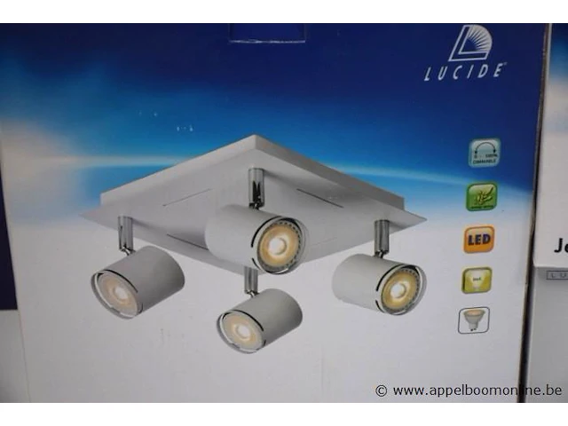 Led plafondlamp vv 4 spots lucide rilou plus 2 plafondlampen vv 2spots lucide en plafondspot lucide - afbeelding 3 van  5