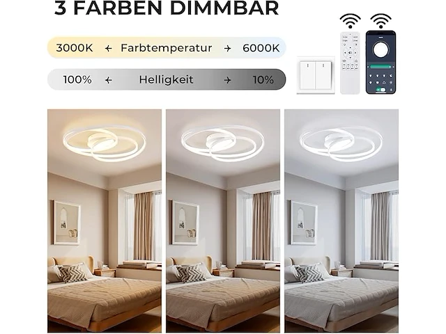 Led plafondlamp wit 55cm - afbeelding 3 van  6