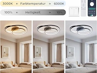 Led plafondlamp zwart 55cm - afbeelding 3 van  5