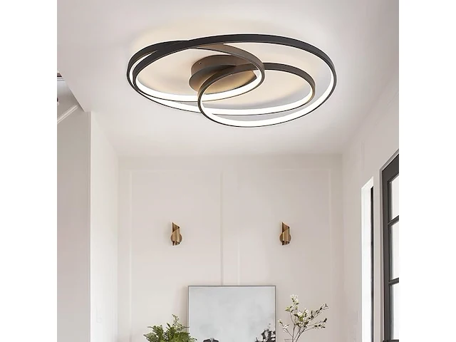 Led plafondlamp zwart 55cm - afbeelding 5 van  5