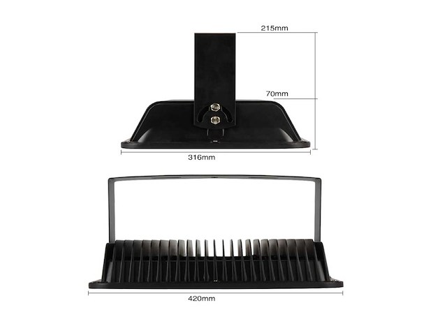 Led schijnwerper 200w – 6500k koud wit – ip65 waterdicht – 20.000 lm – cob – buiten/binnen (x2) - afbeelding 4 van  5