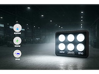 Led schijnwerper 300w – 6500k koud wit – ip65 waterdicht – 30.000 lm – cob – buiten/binnen(x4) - afbeelding 1 van  5