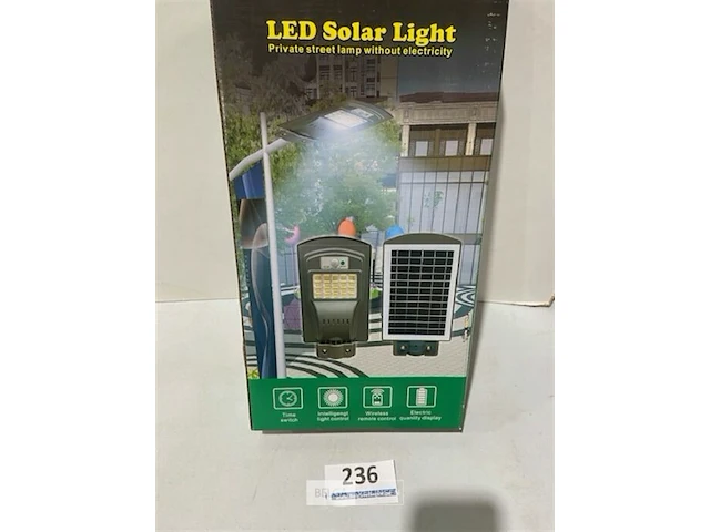 Led solar staatlamp met zonnepaneel 30w - afbeelding 1 van  3