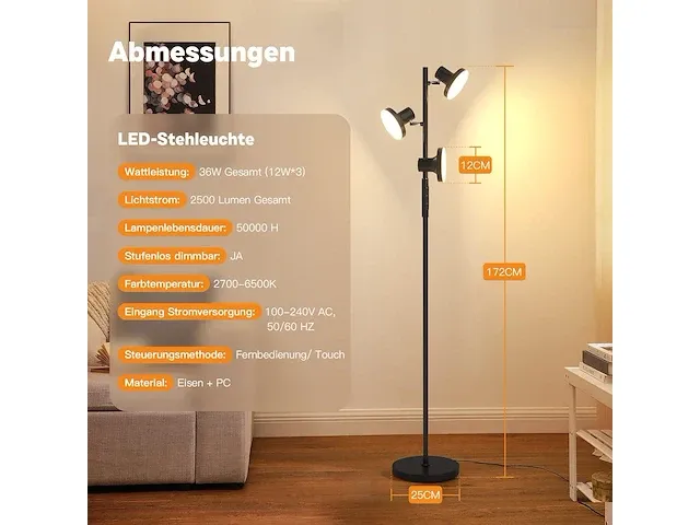 Led staande lamp - afbeelding 3 van  4