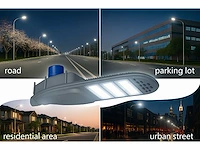 Led straatverlichting 150w met sensor – 6500k koud wit – ip65 waterdicht – 15.000 lm (x3) - afbeelding 1 van  5