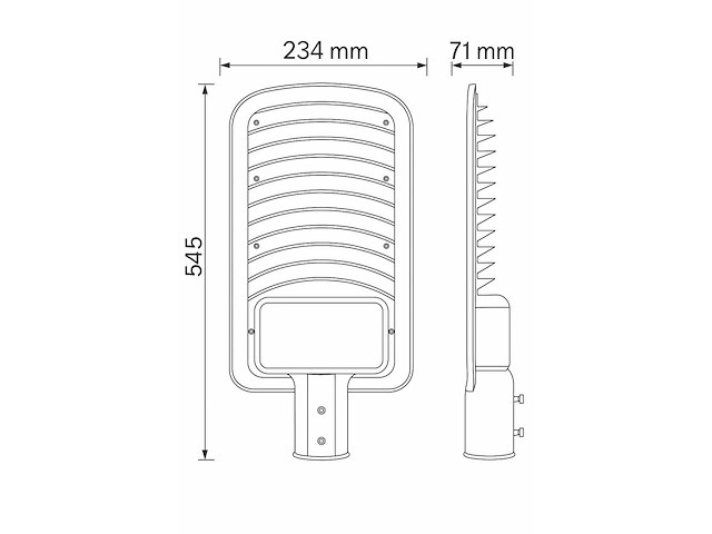 Led straatverlichting 200w – 6500k koud wit – ip65 waterdicht – 20.000 lm (x5) - afbeelding 4 van  6