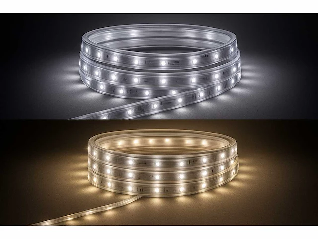 Led strip 25m – 10w/m – wit & warm wit – ip65 waterdicht – smd 2835 - afbeelding 1 van  6