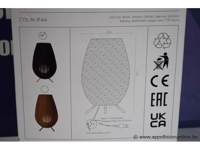 Led tafellamp lucide colin - afbeelding 2 van  2