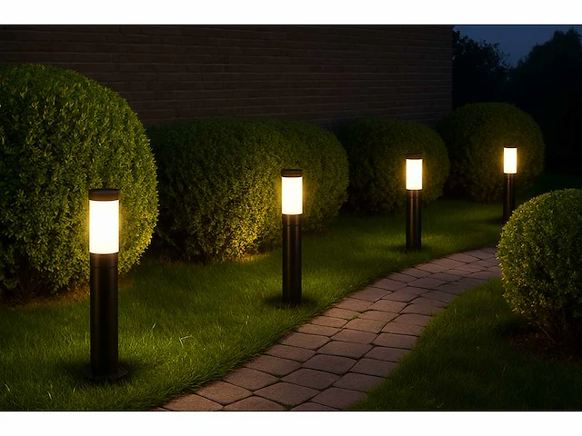 Led tuinlamp – 7w – 700 lumen – 3000k warm wit – 60 cm – zwart – ip65 – sla-16 (x6) - afbeelding 1 van  4