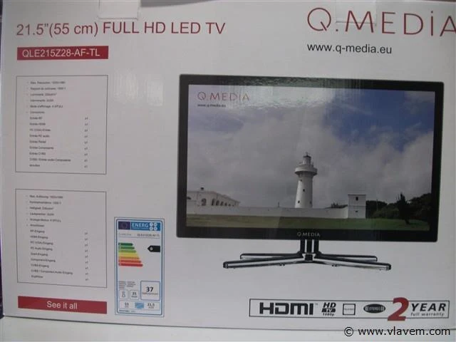 Led tv 55 cm(nieuw) merk ; q media - afbeelding 1 van  2