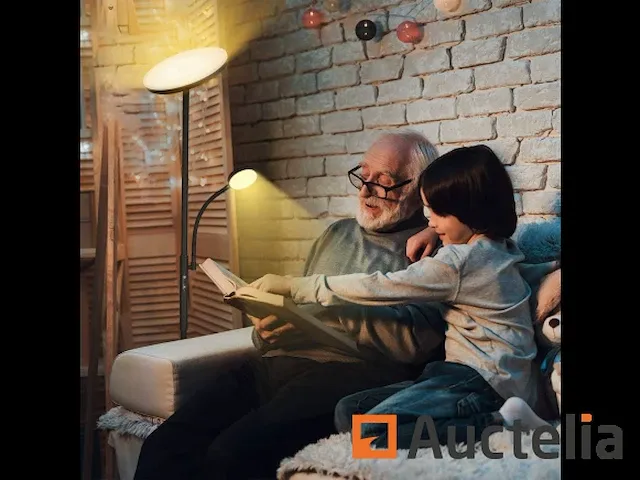 Led vloerlamp met verstelbare lees- lamp - afbeelding 1 van  6