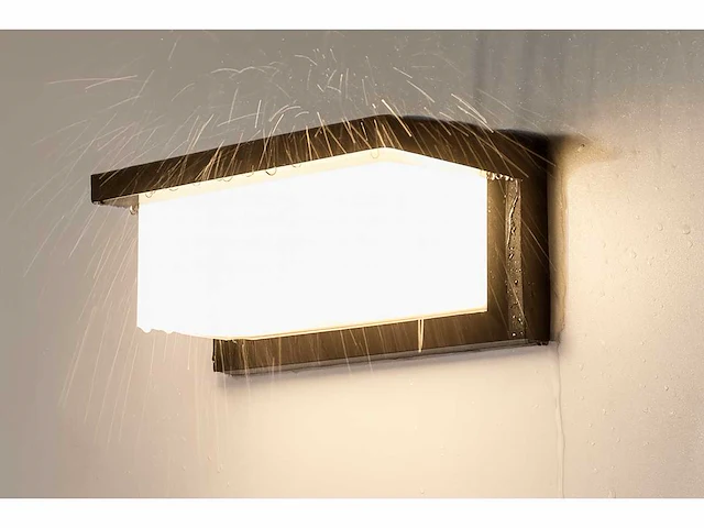 Led wandlamp 12w – 3500k neutraal wit – zwart – ip54 (saw-02) (x6) - afbeelding 1 van  4