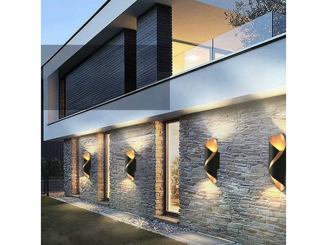 Led wandlamp bidirectioneel – zwart/goud (10x) - afbeelding 2 van  3