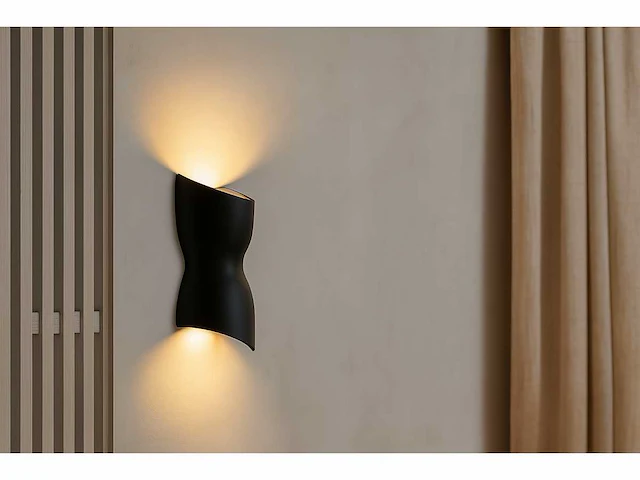 Led wandlamp torsvorm – 2 x 5w – 3500k neutraal wit – zwart – ip54 (sw-159) (x6) - afbeelding 1 van  4