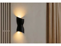 Led wandlamp torsvorm – 2 x 5w – 3500k neutraal wit – zwart – ip54 (sw-159) (x6) - afbeelding 1 van  4